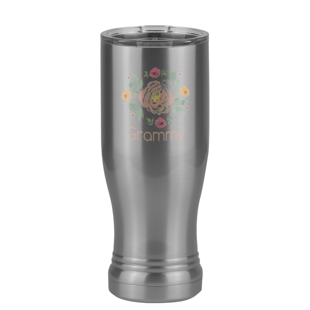 Personalized Flowers Pilsner Tumbler (14 oz) - Grammy - Left View