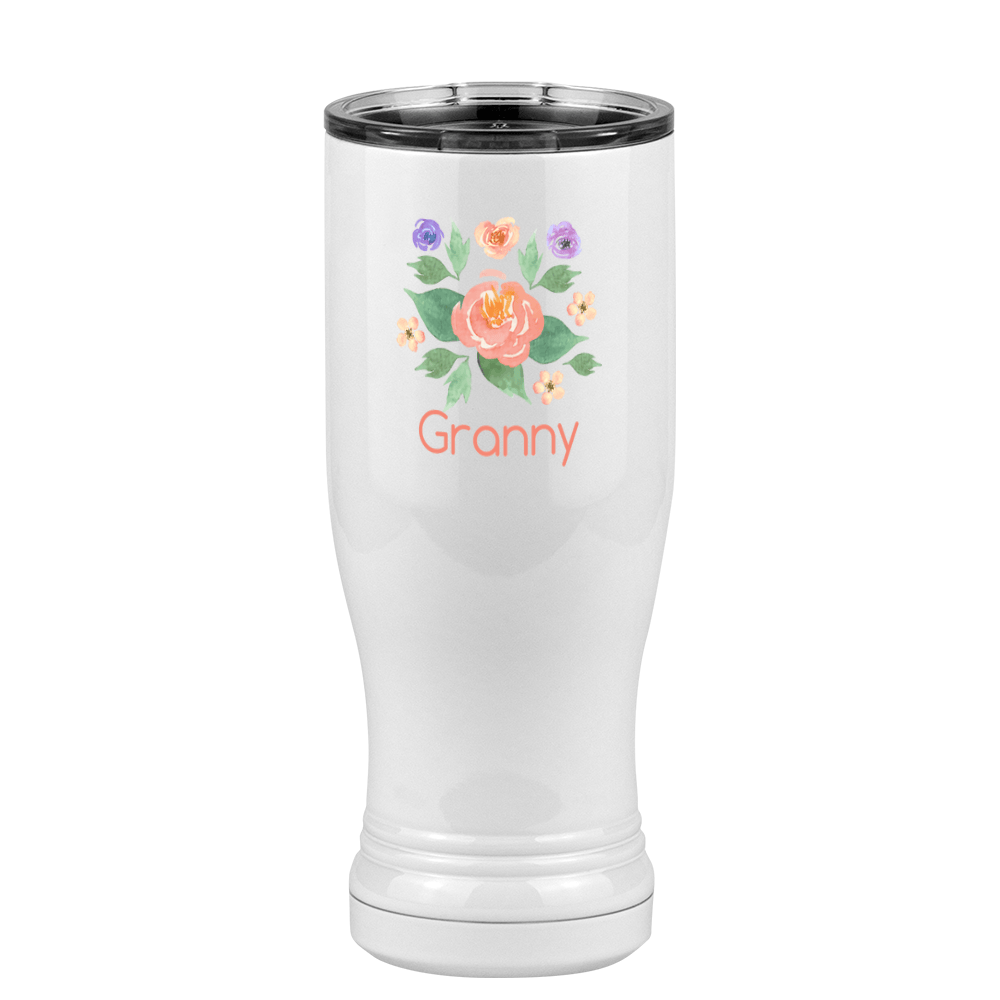 Personalized Flowers Pilsner Tumbler (14 oz) - Granny - Right View