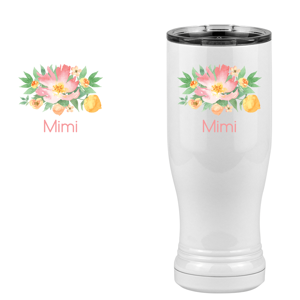 Personalized Flowers Pilsner Tumbler (14 oz) - Mimi - Design View