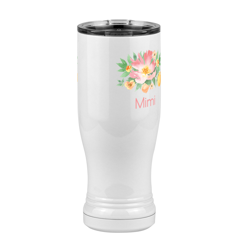 Personalized Flowers Pilsner Tumbler (14 oz) - Mimi - Front Right View