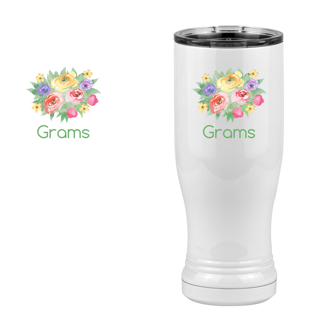 Personalized Flowers Pilsner Tumbler (14 oz) - Grams - Design View