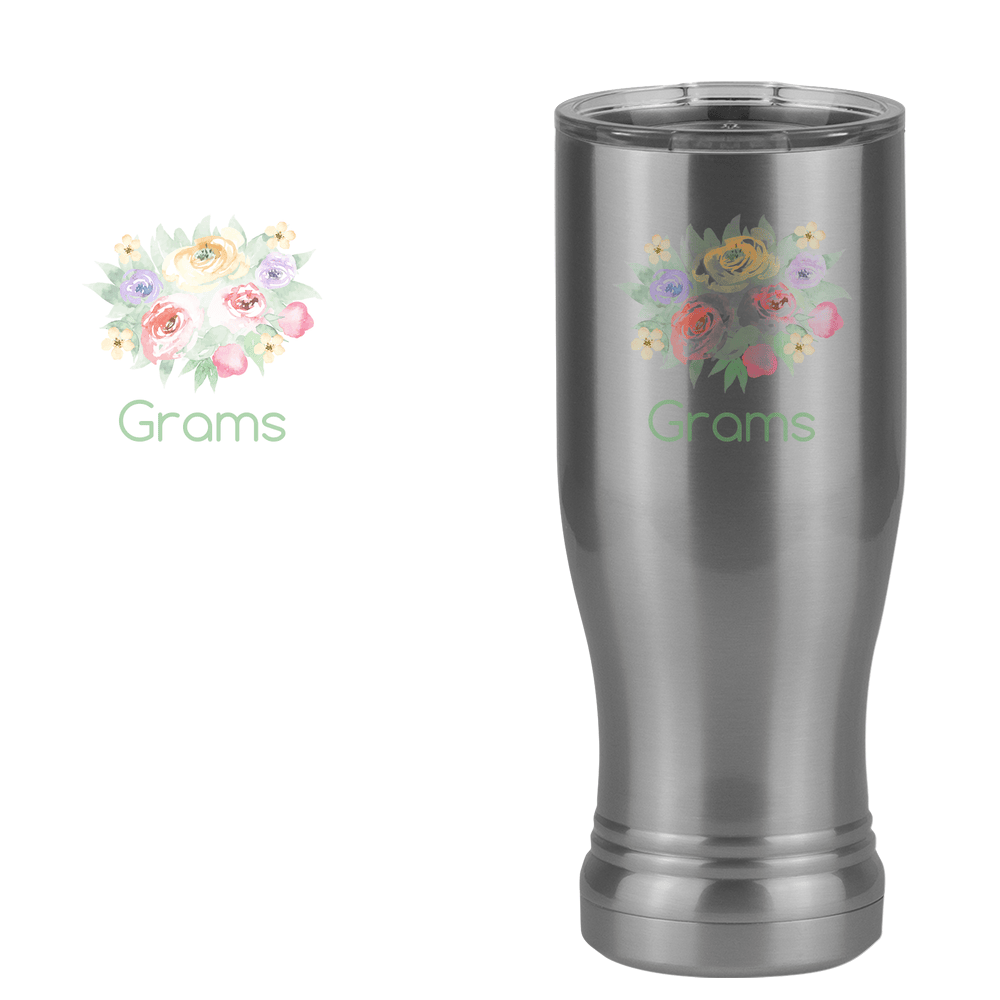 Personalized Flowers Pilsner Tumbler (14 oz) - Grams - Design View