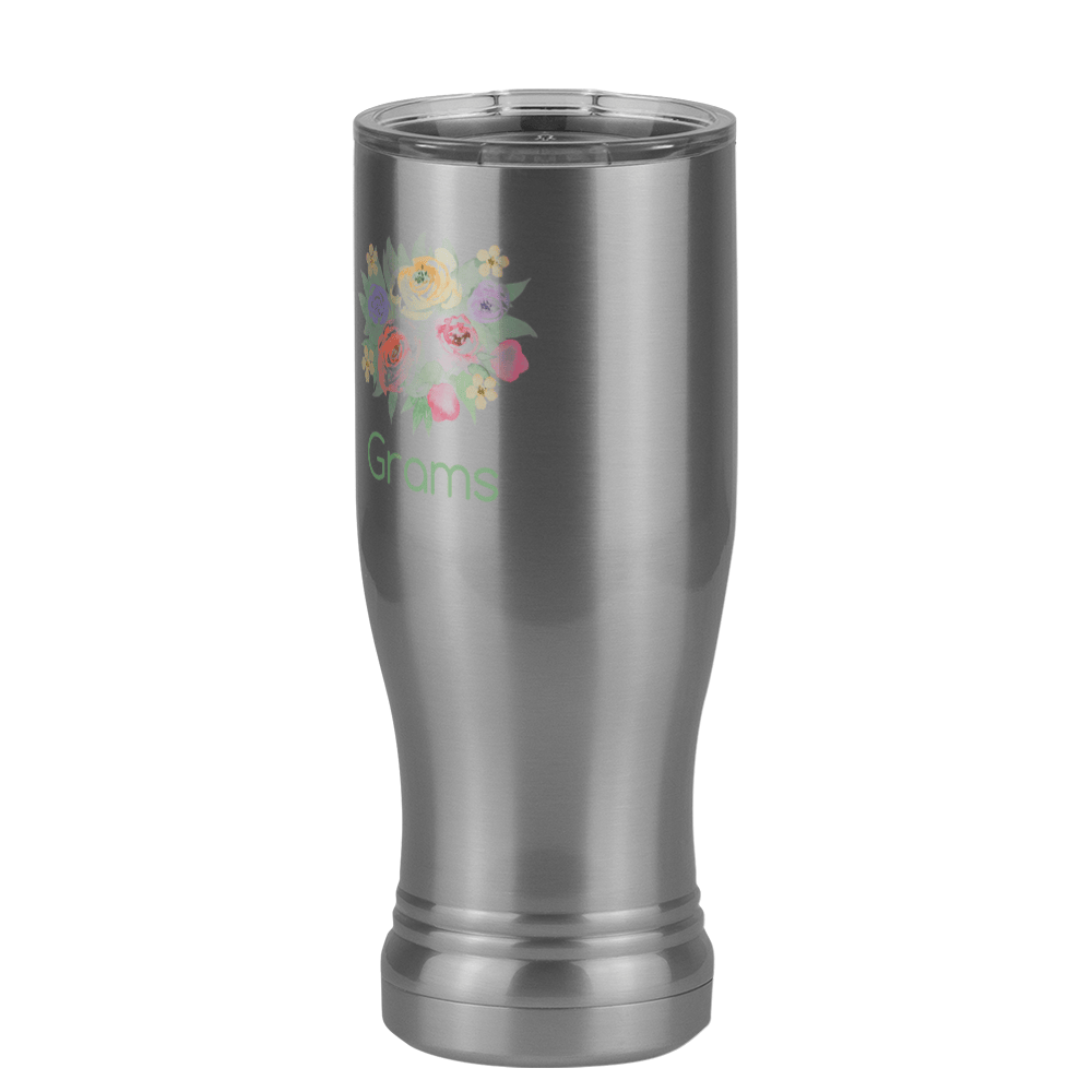 Personalized Flowers Pilsner Tumbler (14 oz) - Grams - Front Left View