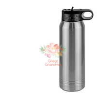 Thumbnail for Personalized Flowers Water Bottle (30 oz) - Great Grandma - Design View