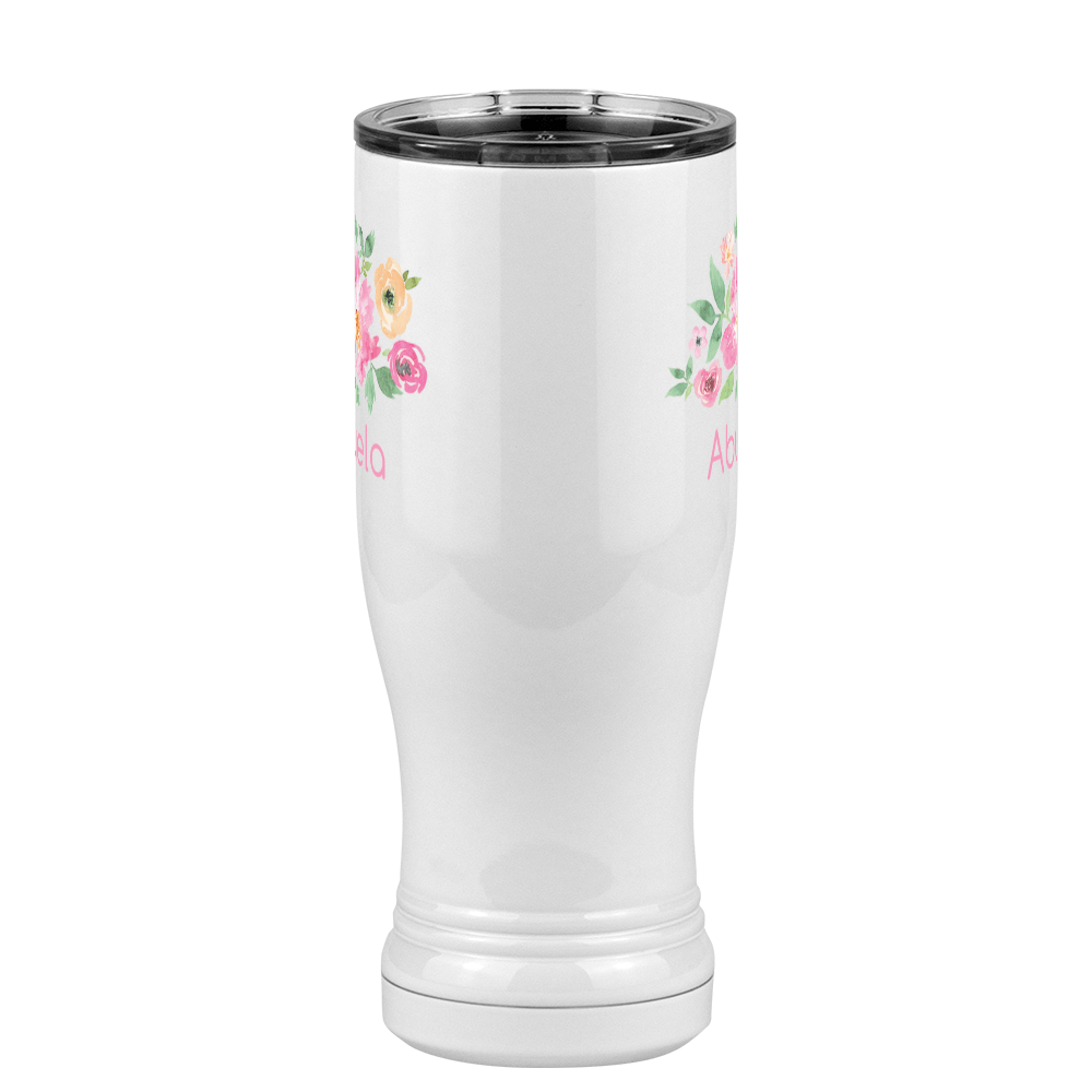 Personalized Flowers Pilsner Tumbler (14 oz) - Abuela - Front View