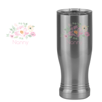 Thumbnail for Personalized Flowers Pilsner Tumbler (14 oz) - Nanny - Design View