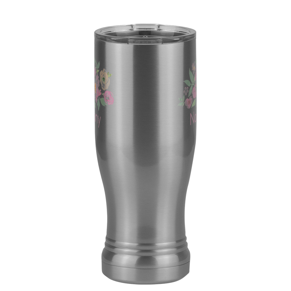 Personalized Flowers Pilsner Tumbler (14 oz) - Nanny - Front View