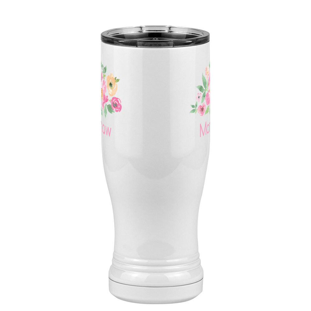 Personalized Flowers Pilsner Tumbler (14 oz) - Mamaw - Front View