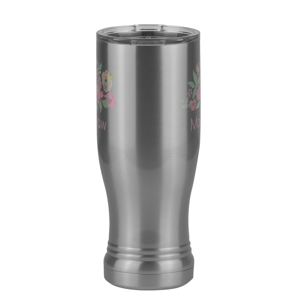 Personalized Flowers Pilsner Tumbler (14 oz) - Mamaw - Front View