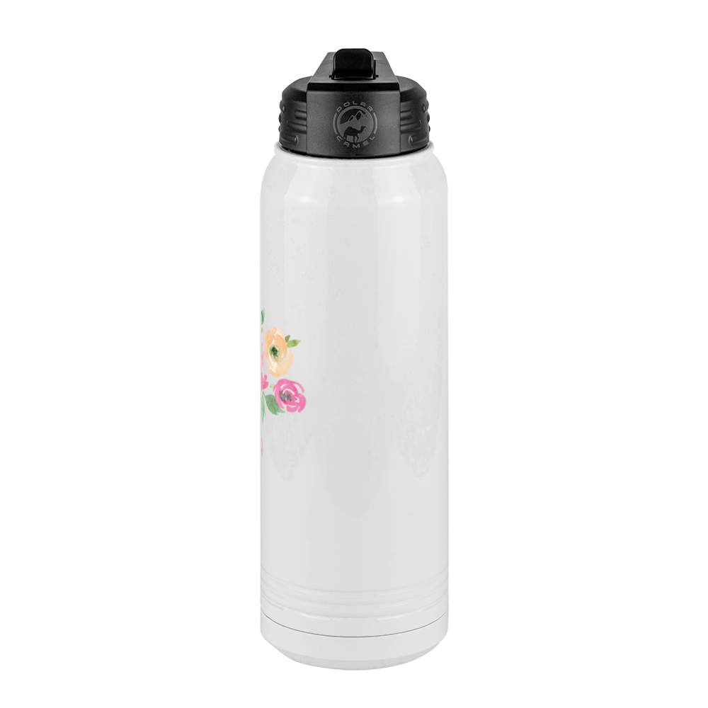 Personalized Flowers Water Bottle (30 oz) - Yaya - Right View