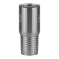 Thumbnail for Personalized Flowers Travel Coffee Mug Tumbler with Handle (20 oz) - Yaya - Front View
