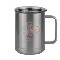 Thumbnail for Personalized Flowers Coffee Mug Tumbler with Handle (15 oz) - Nonna - Right View