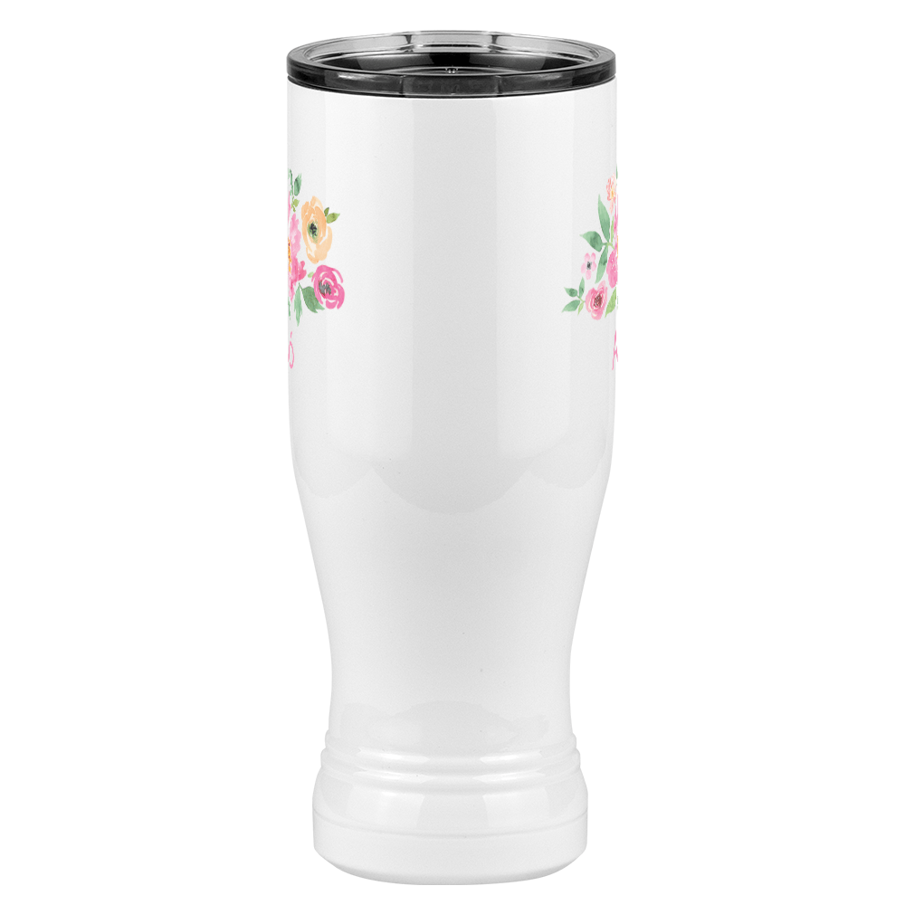 Personalized Flowers Pilsner Tumbler (20 oz) - Avó - Front View