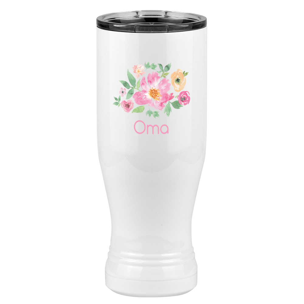 Personalized Flowers Pilsner Tumbler (20 oz) - Oma - Left View