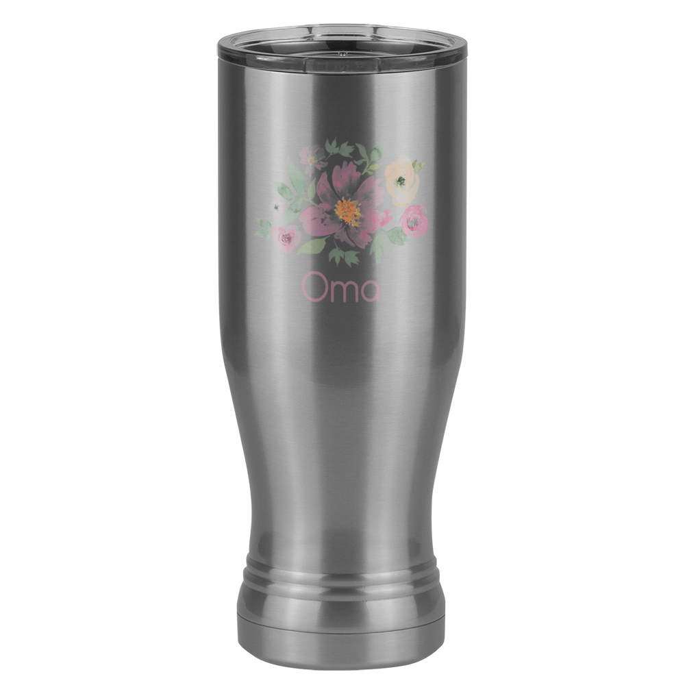 Personalized Flowers Pilsner Tumbler (20 oz) - Oma - Left View