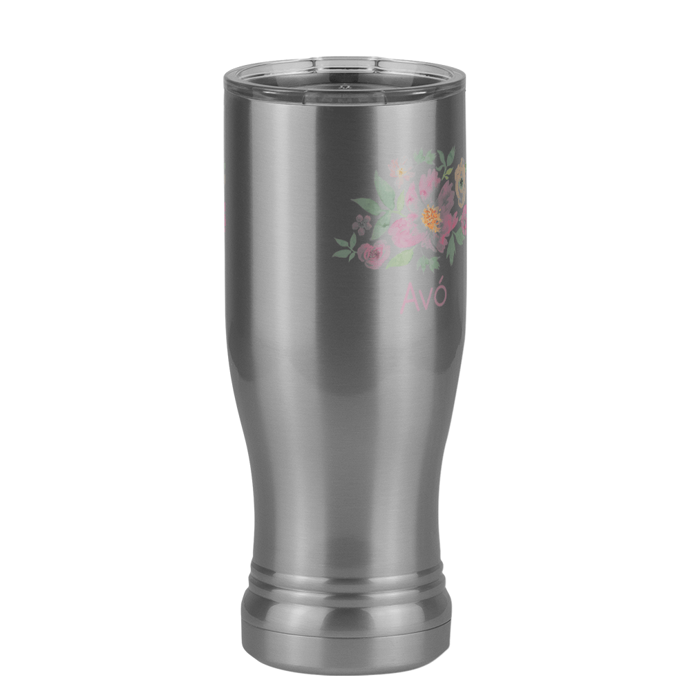 Personalized Flowers Pilsner Tumbler (14 oz) - Avó - Front Right View