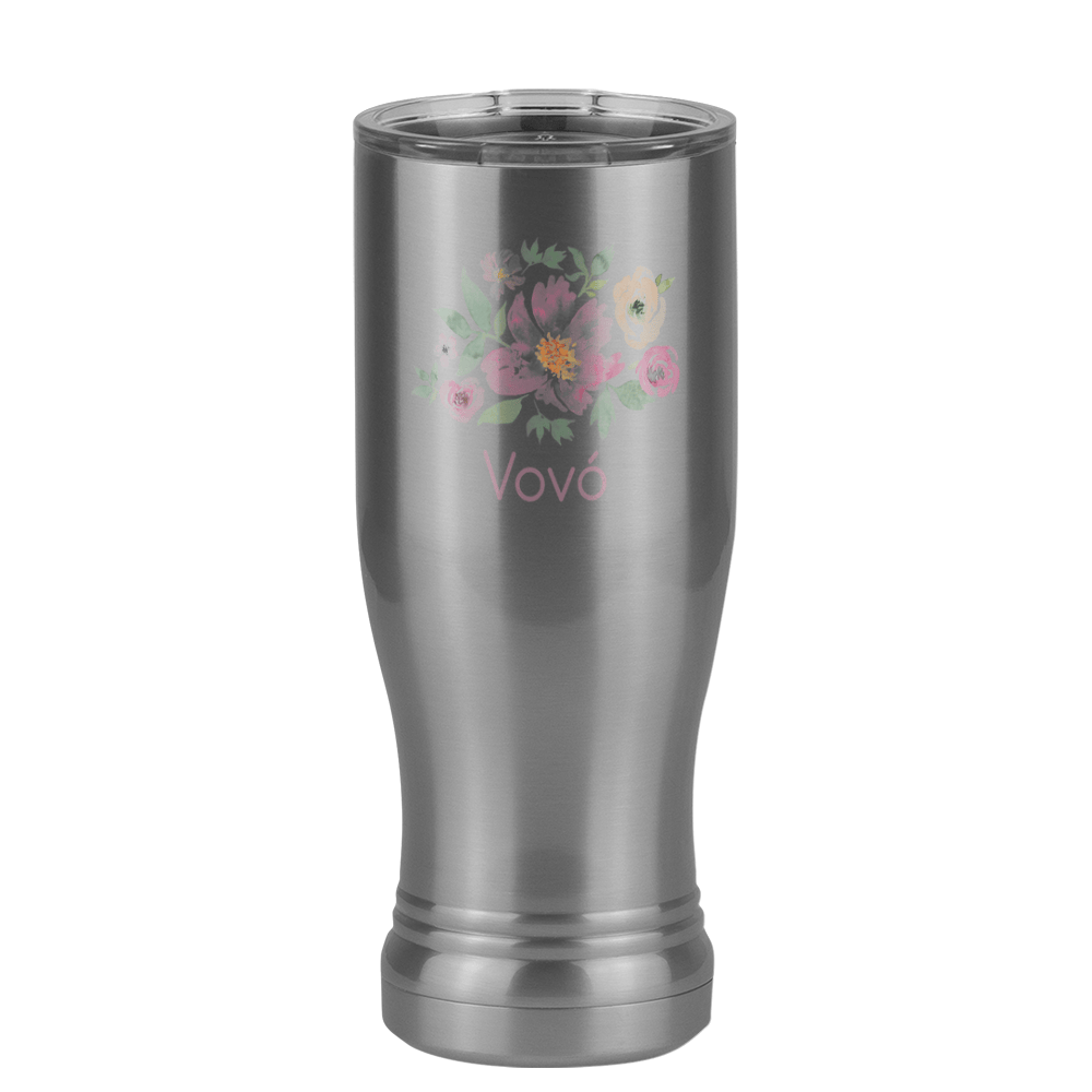 Personalized Flowers Pilsner Tumbler (14 oz) - Vovó - Right View