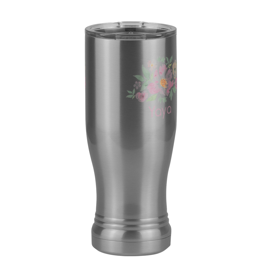 Personalized Flowers Pilsner Tumbler (14 oz) - Yaya - Front Right View