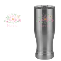 Thumbnail for Personalized Flowers Pilsner Tumbler (14 oz) - Nonna - Design View