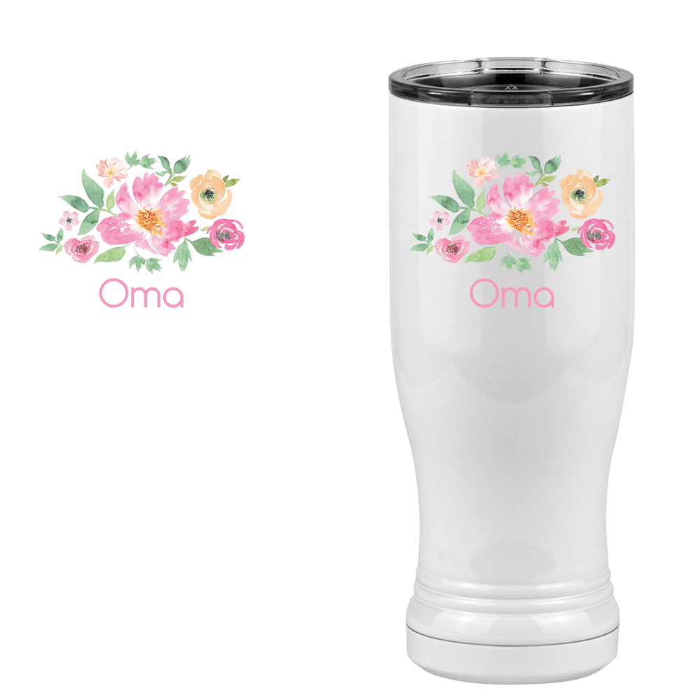 Personalized Flowers Pilsner Tumbler (14 oz) - Oma - Design View