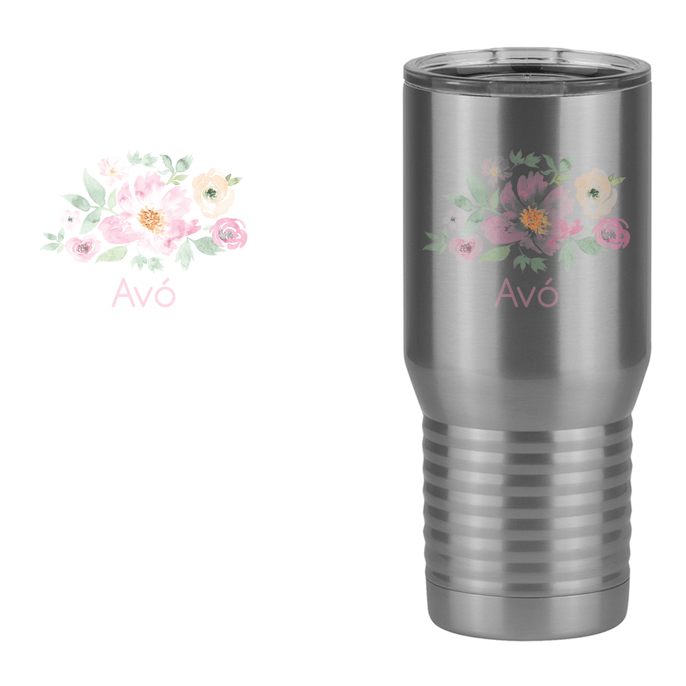 Personalized Flowers Tall Travel Tumbler (20 oz) - Avó - Design View