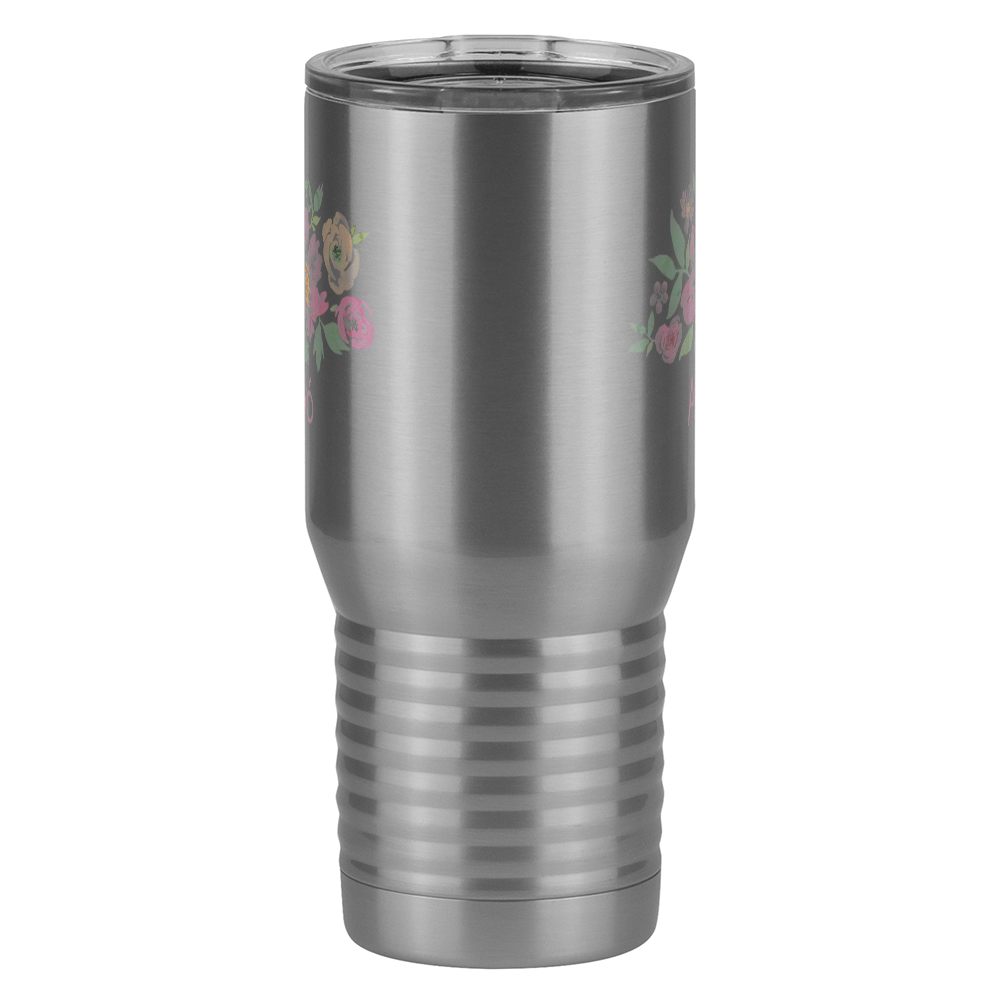 Personalized Flowers Tall Travel Tumbler (20 oz) - Avó - Front View