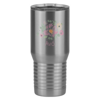 Thumbnail for Personalized Flowers Tall Travel Tumbler (20 oz) - Avó - Left View