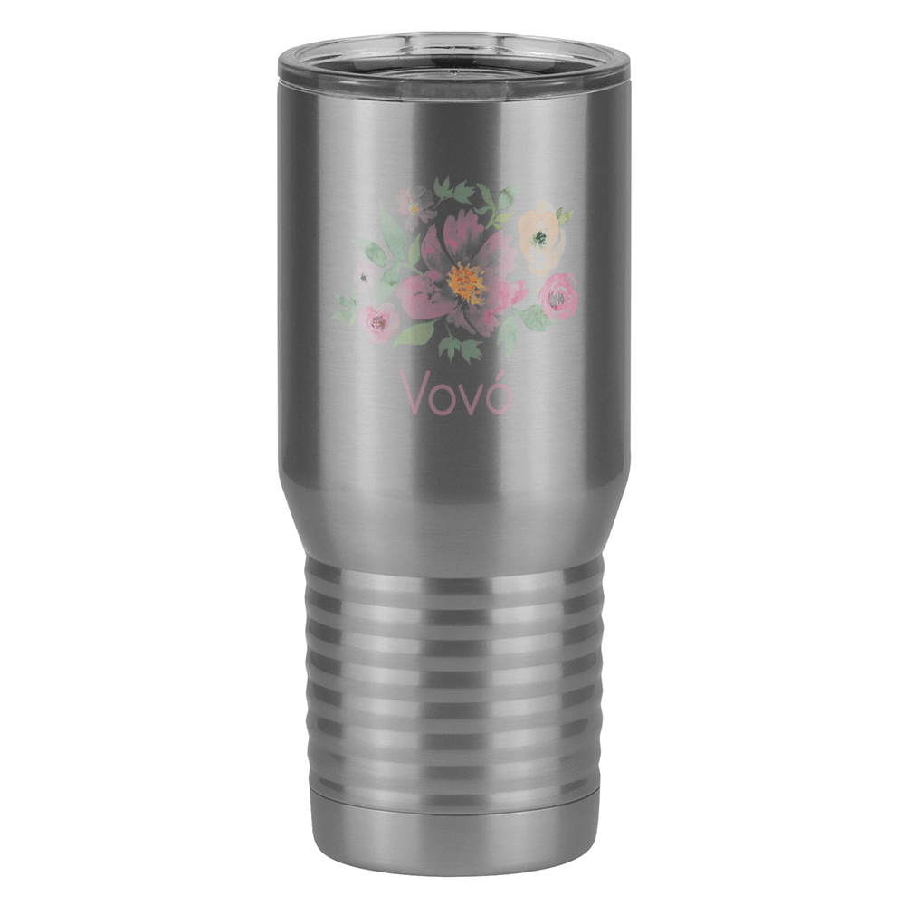 Personalized Flowers Tall Travel Tumbler (20 oz) - Vovó - Right View