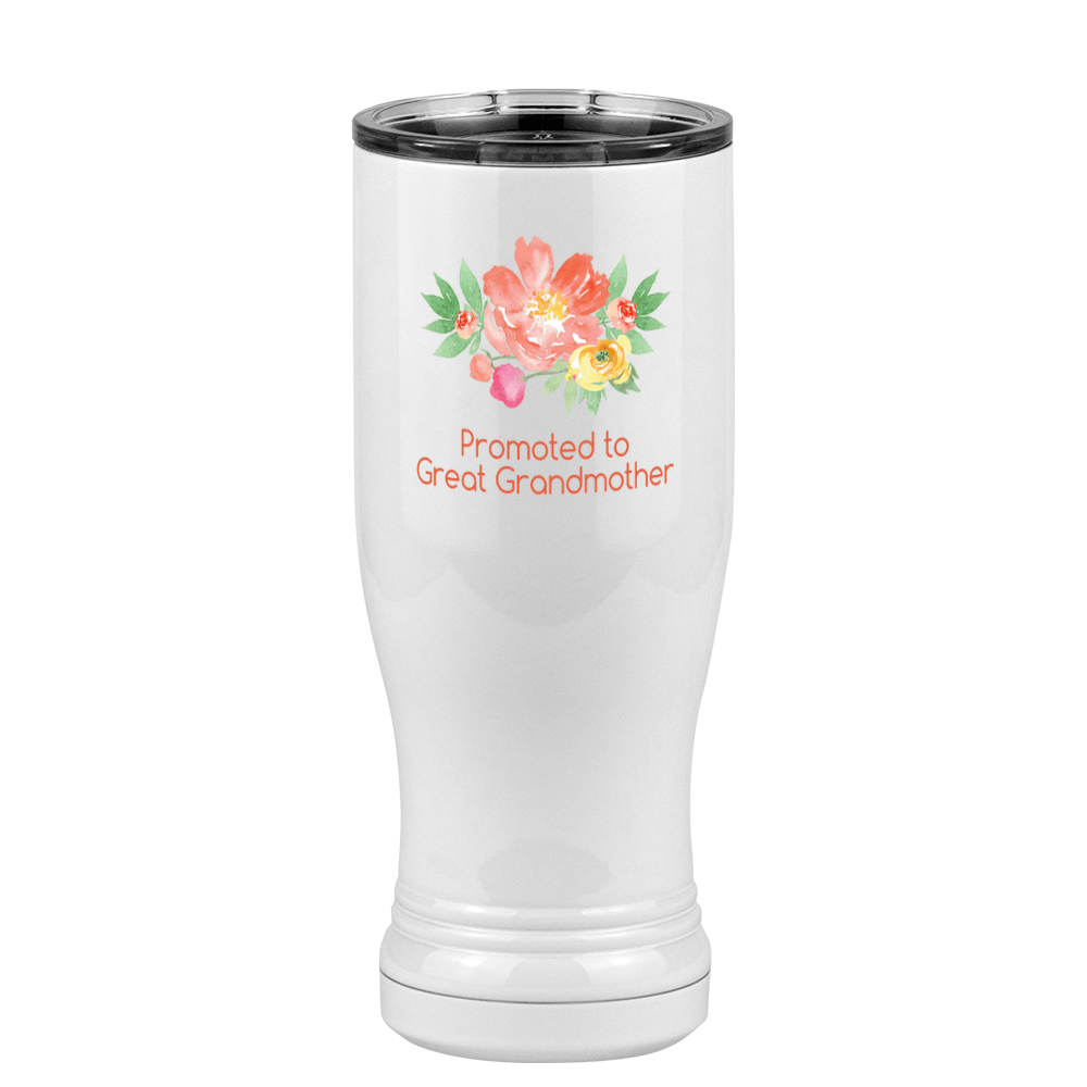 Personalized Flowers Pilsner Tumbler (14 oz) - Multi-Line - Left View
