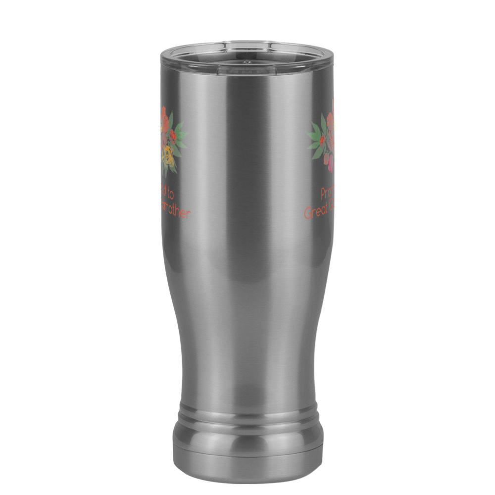 Personalized Flowers Pilsner Tumbler (14 oz) - Multi-Line - Front View