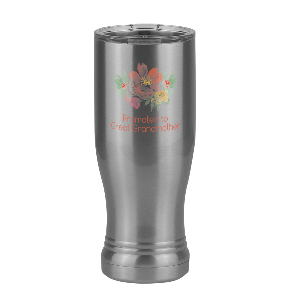 Personalized Flowers Pilsner Tumbler (14 oz) - Multi-Line - Left View
