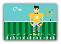 Thumbnail for Personalized Football Canvas Wrap & Photo Print I - Teal Background - Asian Boy - Front View