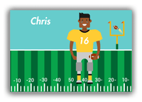 Thumbnail for Personalized Football Canvas Wrap & Photo Print I - Teal Background - Black Boy - Front View