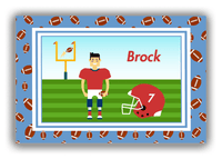 Thumbnail for Personalized Football Canvas Wrap & Photo Print II - Blue Background - Asian Boy - Front View