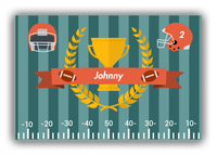 Thumbnail for Personalized Football Canvas Wrap & Photo Print III - Teal Background - Front View