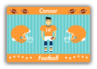 Thumbnail for Personalized Football Canvas Wrap & Photo Print V - Teal Background - Asian Boy - Front View