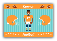 Thumbnail for Personalized Football Canvas Wrap & Photo Print V - Teal Background - Black Boy - Front View