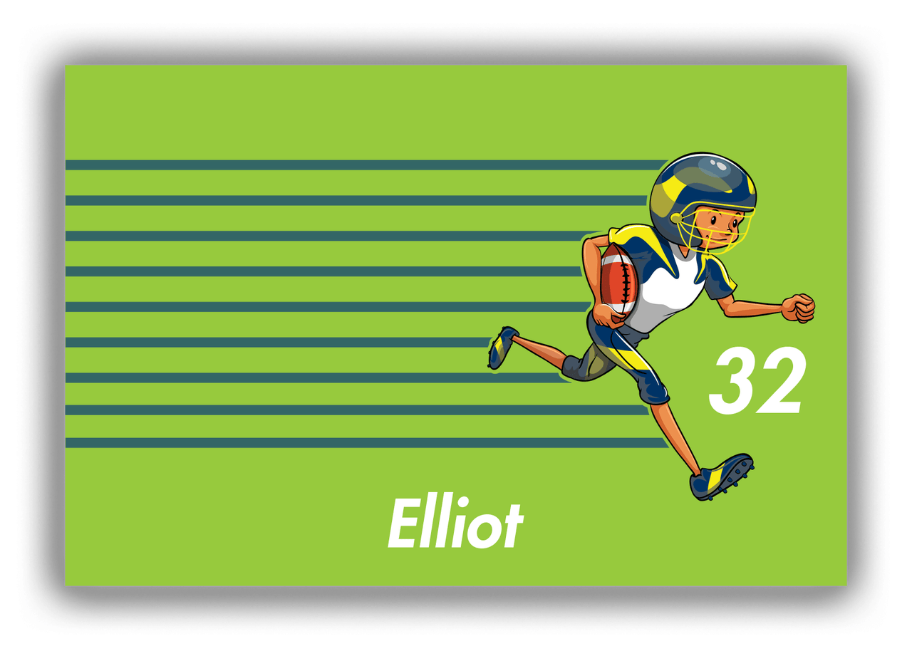 Personalized Football Canvas Wrap & Photo Print VI - Green Background - Football Player IV - Front View