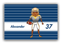 Thumbnail for Personalized Football Canvas Wrap & Photo Print VIII - Blue Background - Football Player III - Front View