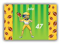 Thumbnail for Personalized Football Canvas Wrap & Photo Print IX - Green Background - Football Player II - Front View