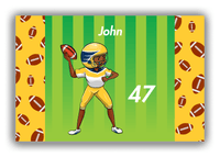 Thumbnail for Personalized Football Canvas Wrap & Photo Print IX - Green Background - Football Player III - Front View