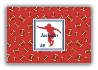 Thumbnail for Personalized Football Canvas Wrap & Photo Print X - Red Background - Player Silhouette II - Front View