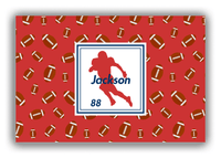 Thumbnail for Personalized Football Canvas Wrap & Photo Print X - Red Background - Player Silhouette V - Front View