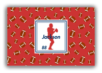 Thumbnail for Personalized Football Canvas Wrap & Photo Print X - Red Background - Player Silhouette VII - Front View
