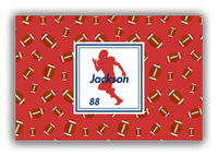 Thumbnail for Personalized Football Canvas Wrap & Photo Print X - Red Background - Player Silhouette VIII - Front View
