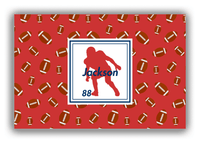 Thumbnail for Personalized Football Canvas Wrap & Photo Print X - Red Background - Player Silhouette IX - Front View