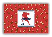 Thumbnail for Personalized Football Canvas Wrap & Photo Print X - Red Background - Player Silhouette X - Front View