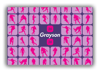 Thumbnail for Personalized Football Canvas Wrap & Photo Print XI - Purple Squares - Front View