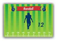 Thumbnail for Personalized Football Canvas Wrap & Photo Print XII - Green Background - Player Silhouette III - Front View