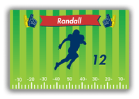 Thumbnail for Personalized Football Canvas Wrap & Photo Print XII - Green Background - Player Silhouette V - Front View